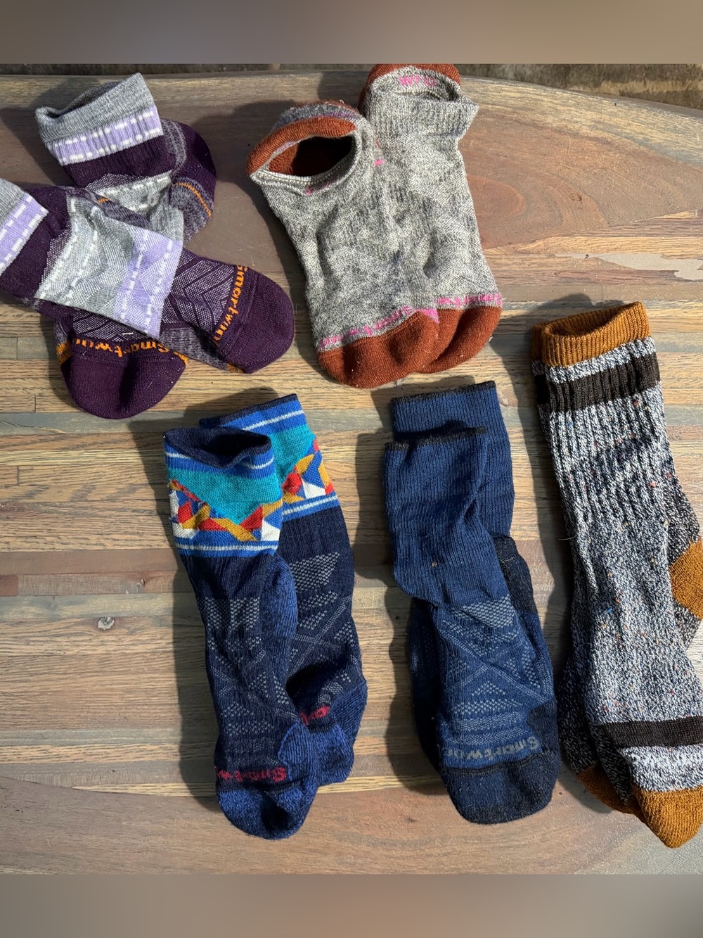 Women’s Mixed No-Show and Crew Smartwool Socks - Blue, Gray, Purple, Brown